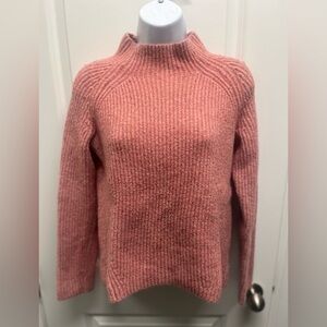 Madewell  Northfield Mock neck Sweater Heather Poinsetta Pink Size S H3339